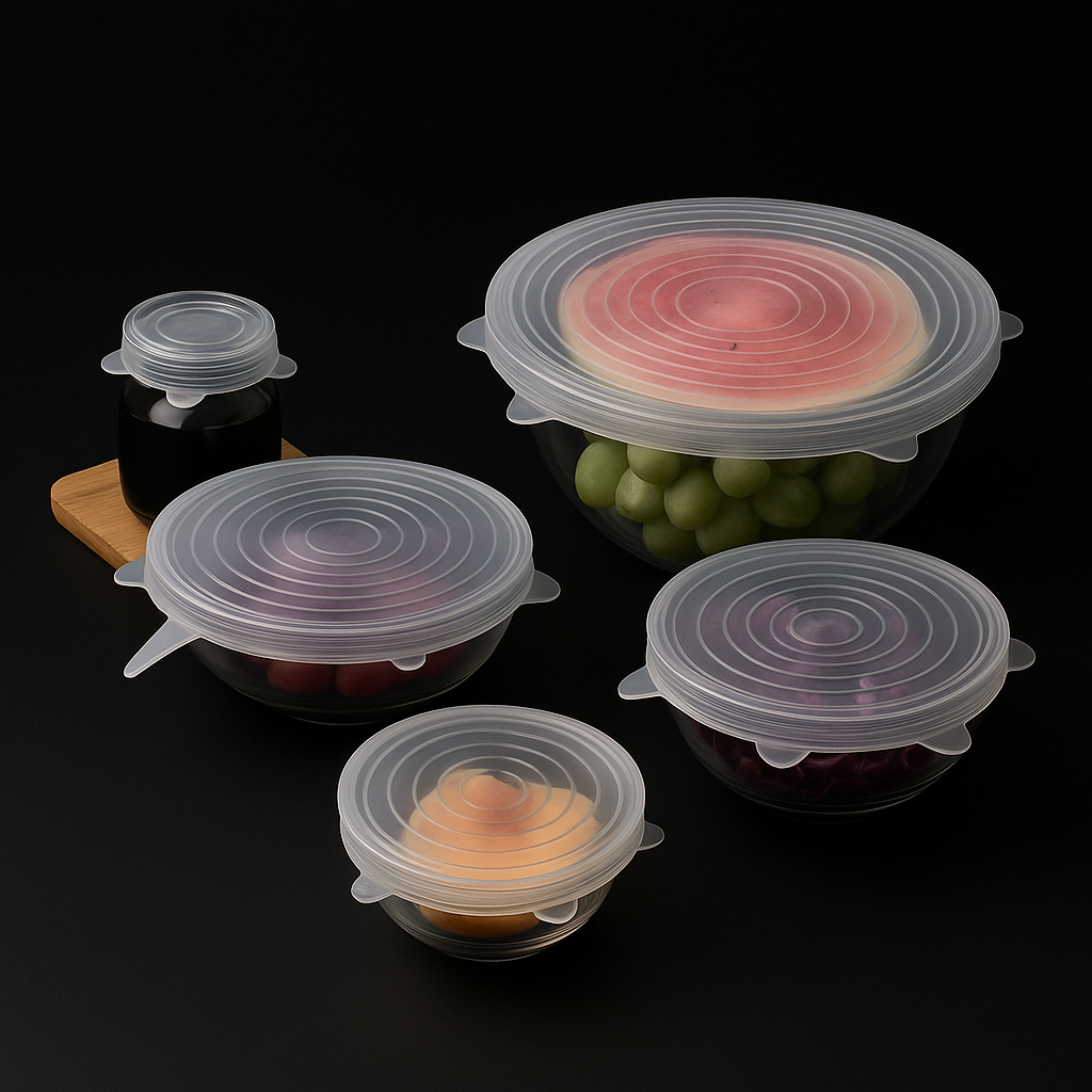 6 couvercles extensibles en silicone réutilisables – Couvre-aliments écologiques