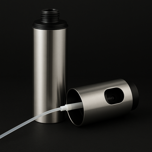 Spray d'huile dans une bouteille en acier inoxydable