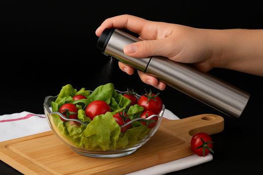 Spray d'huile dans une bouteille en acier inoxydable